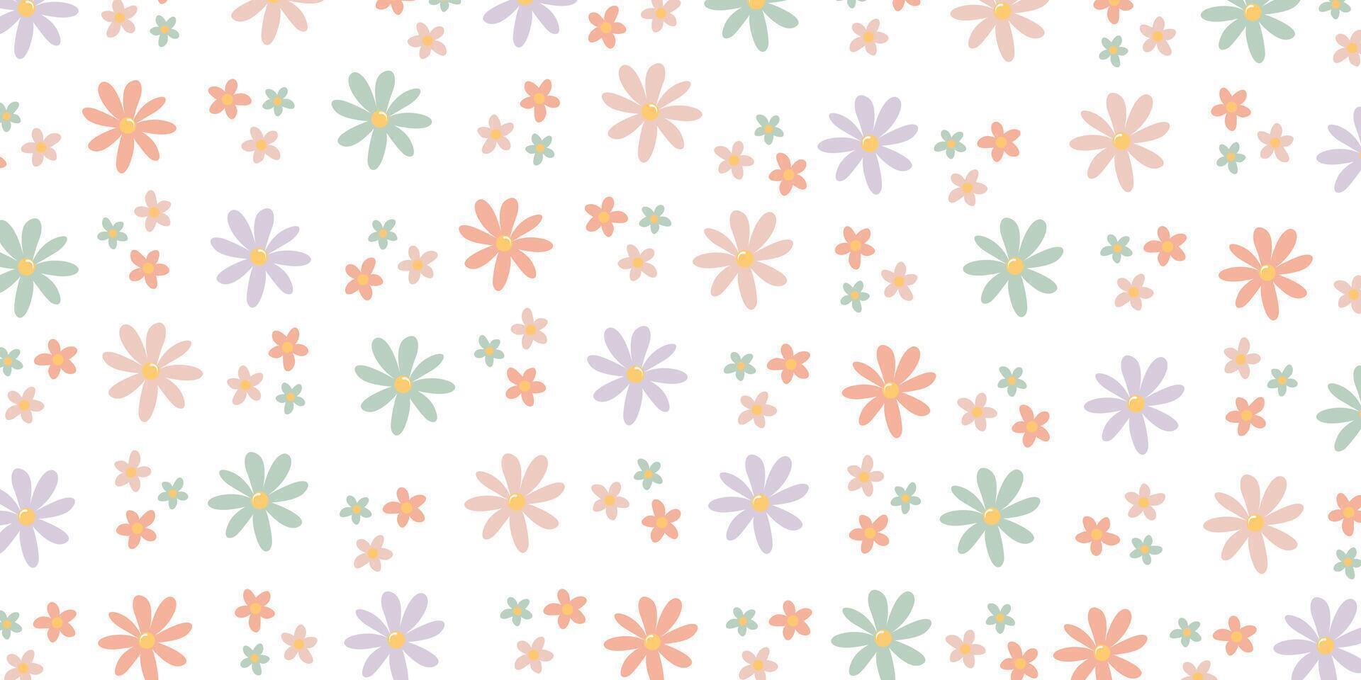 seamless pattern of colorful flowers vector