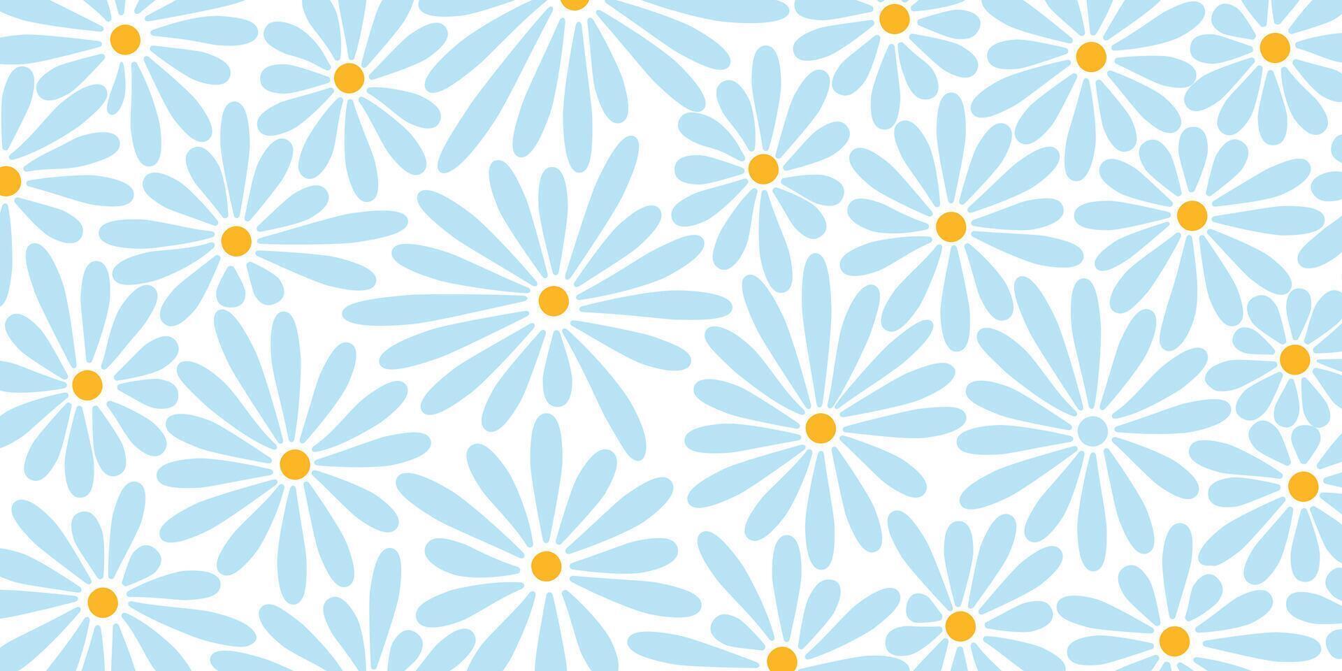 Beautiful seamless pattern of blue color flower vector