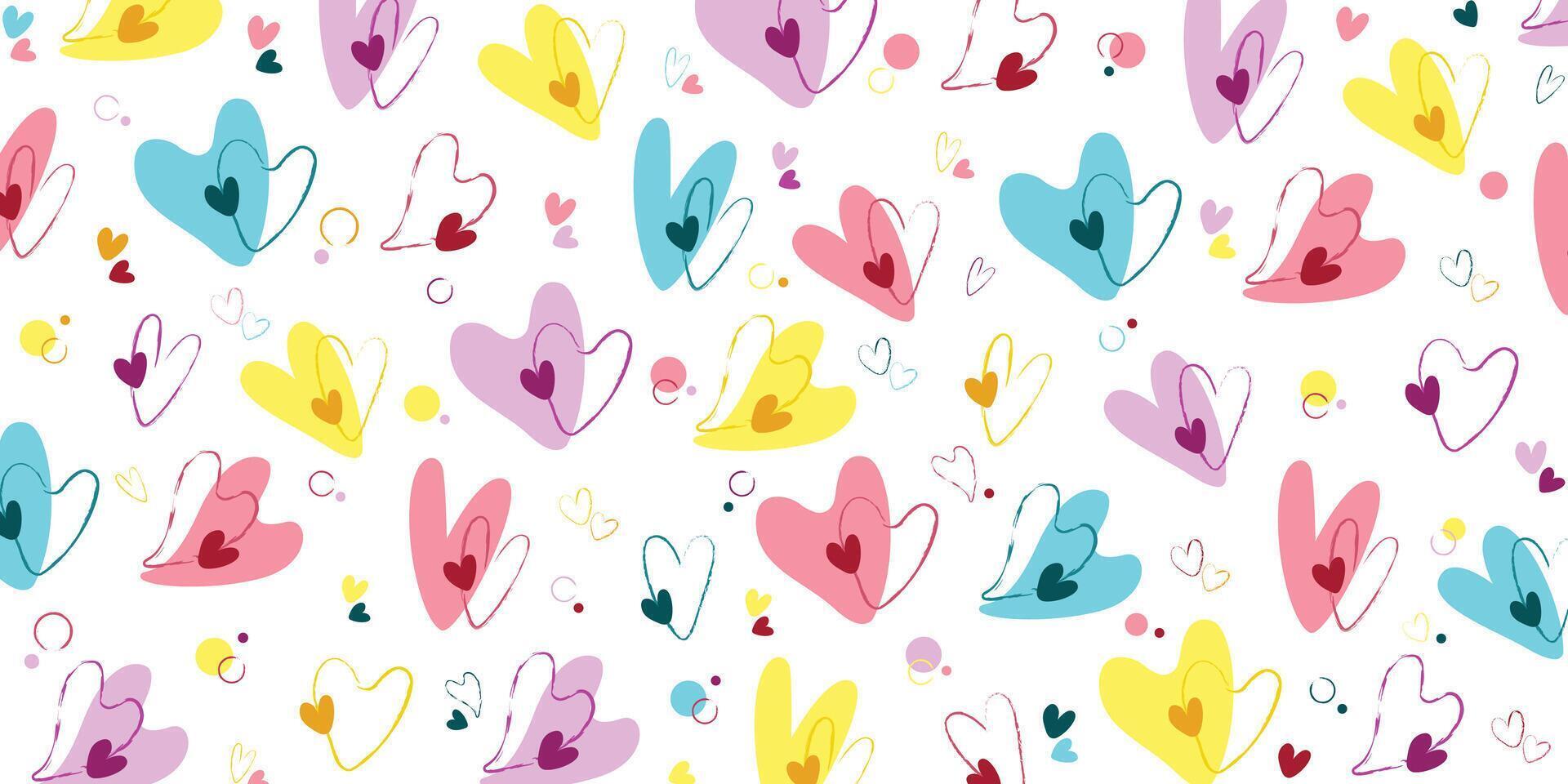seamless pattern of colorful hearts, valentines day concept vector