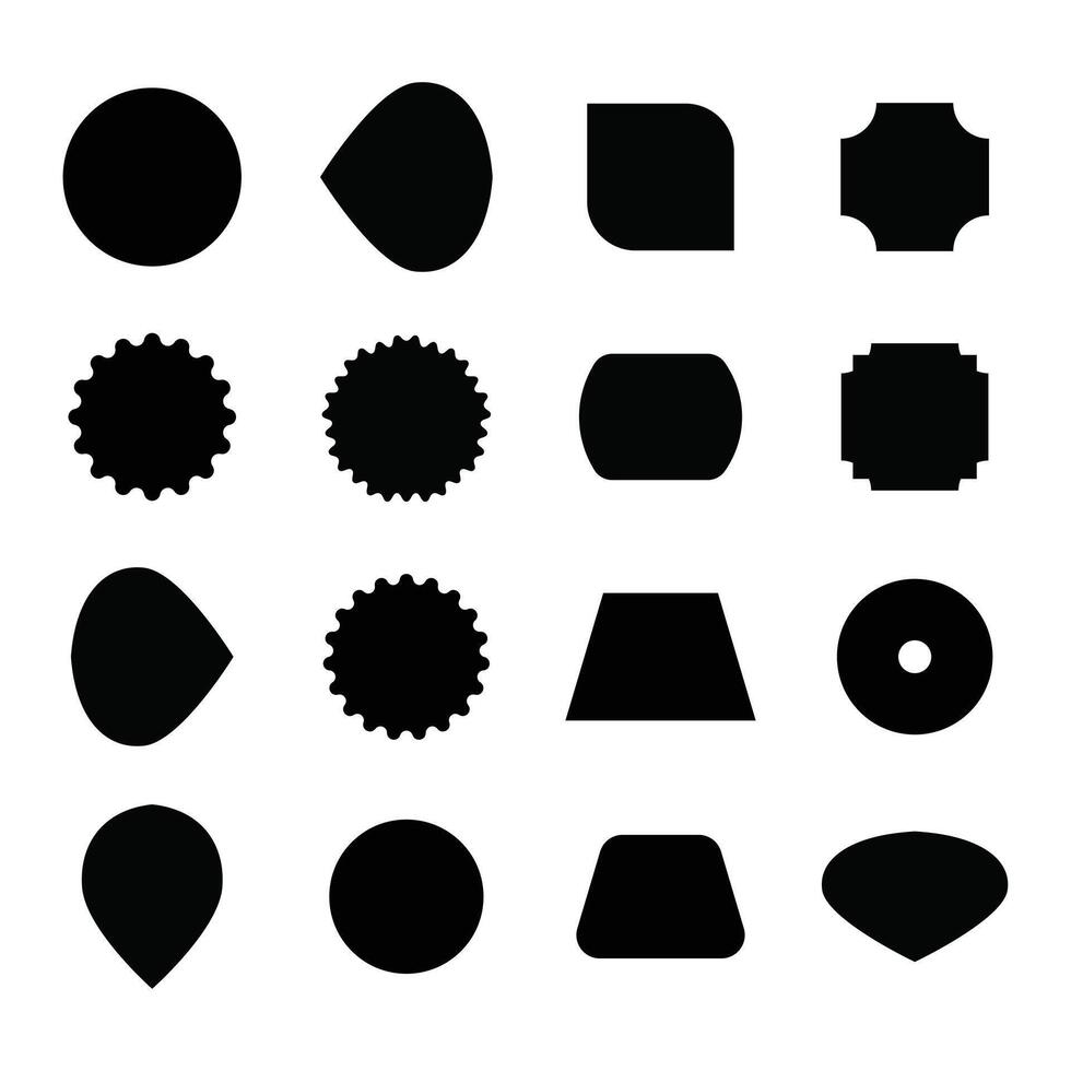 Decorative black star and shape collection vector