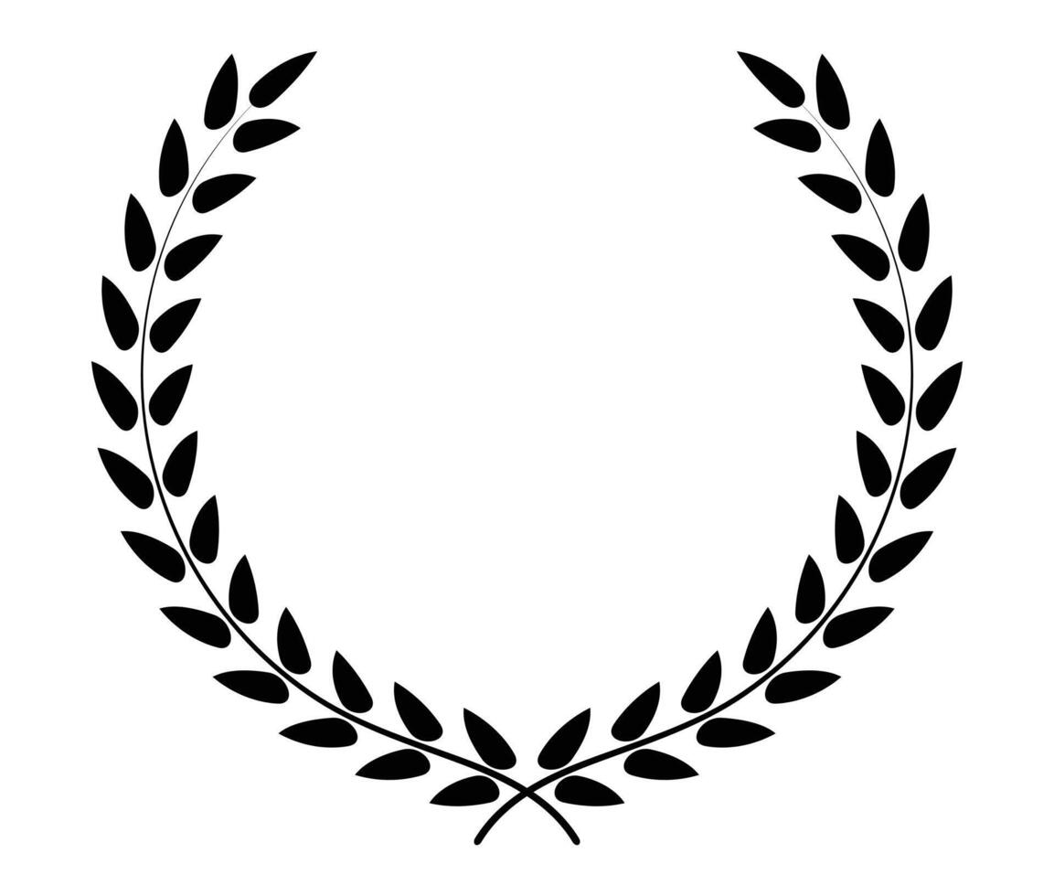 Natural Laurel black circle wreath vector