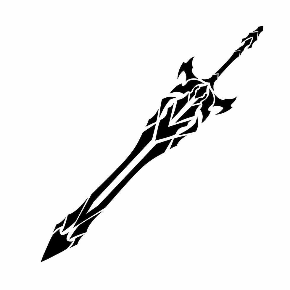 Tribal art design sword tattoo vector