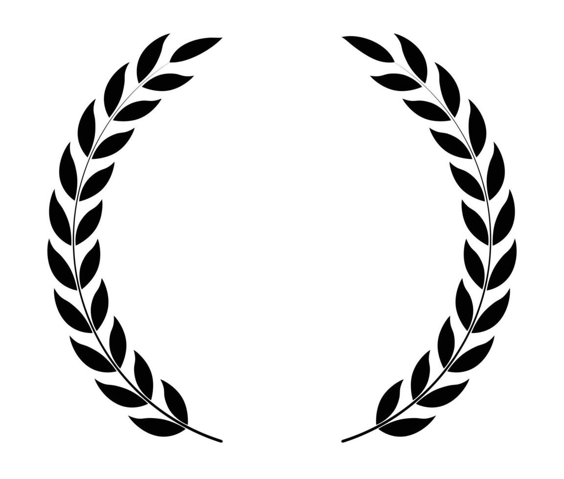 circular laurel foliate wheat design vector