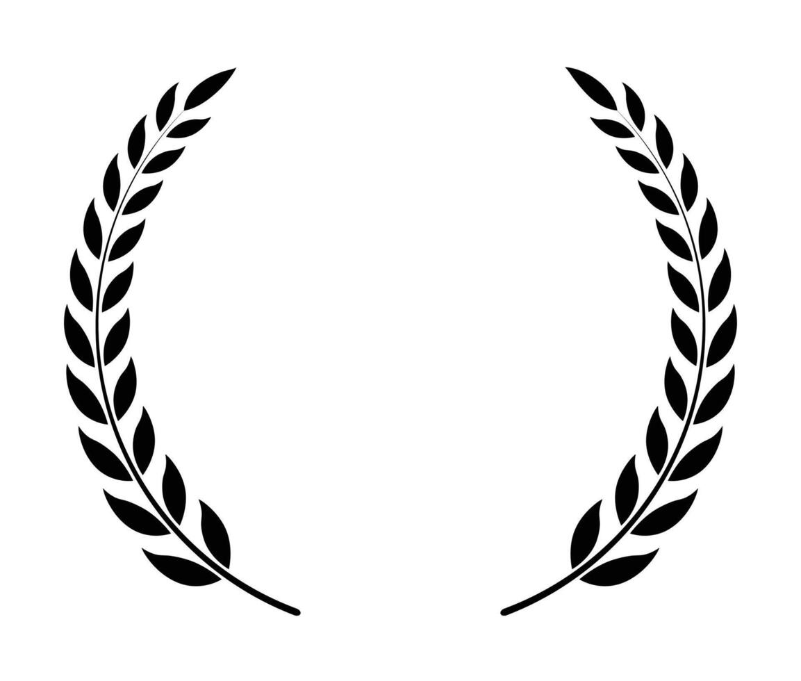 laurel and circle leaf design vector
