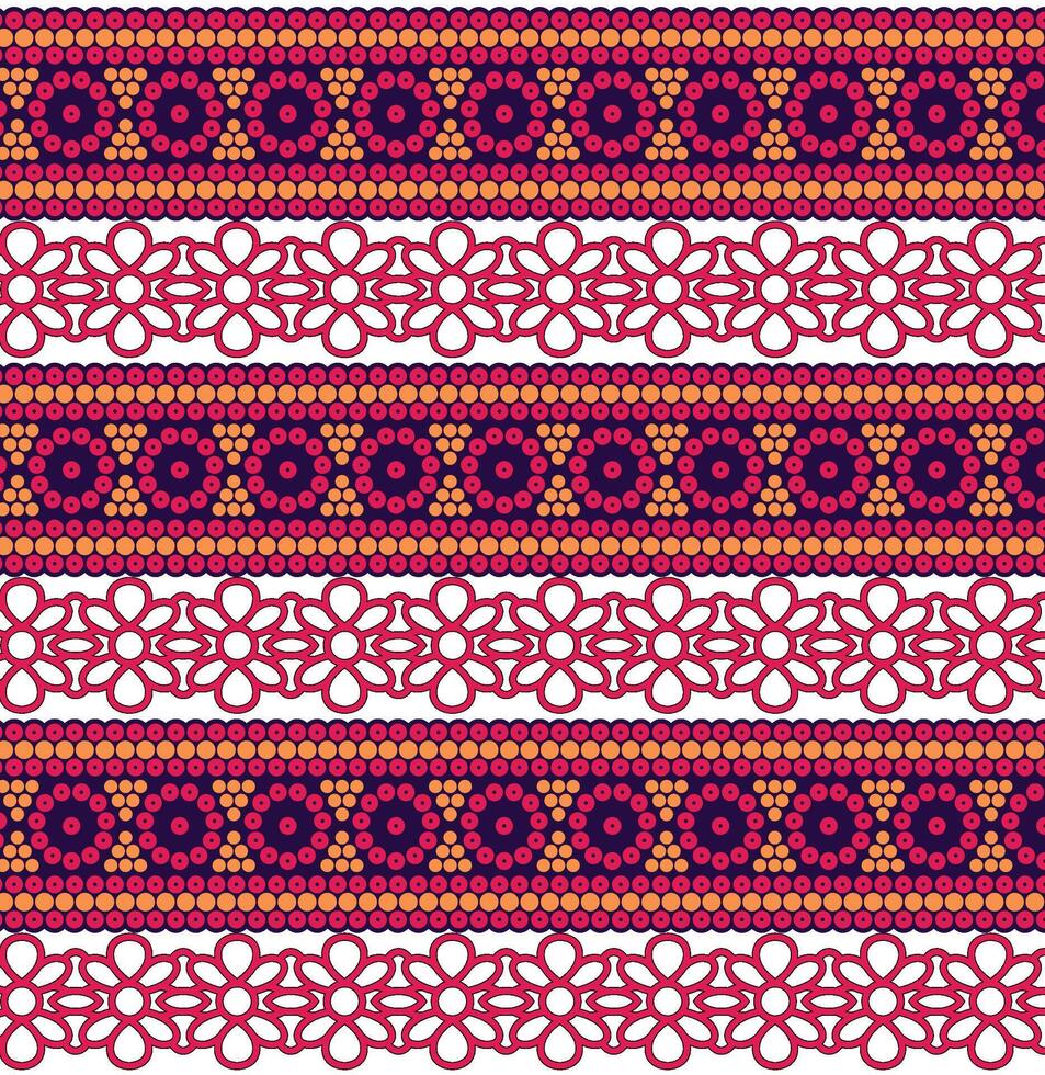 set of endless colored national Persian ornaments. Seamless frame, border, ethnic pattern of the peoples of Iran, Iraq, Tajikistan vector