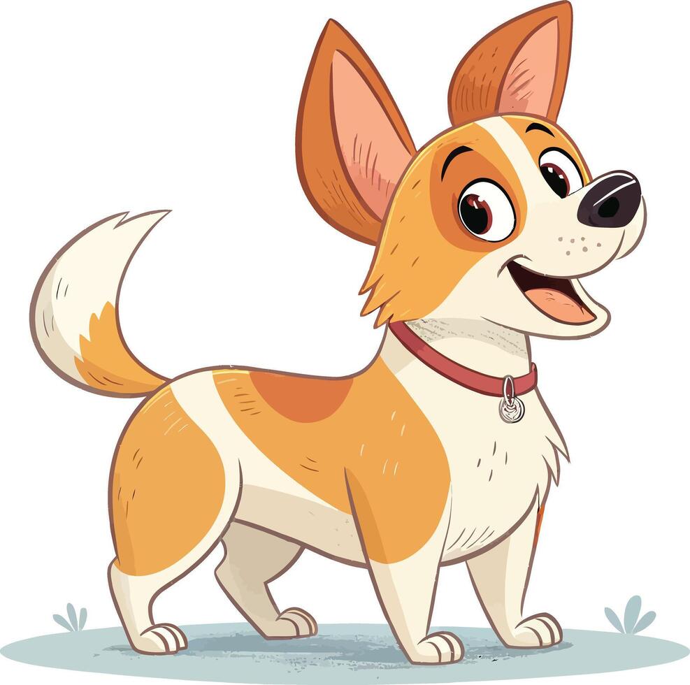Adorable cartoon dog with joyful expression, perfect for children's books or merchandise. vector