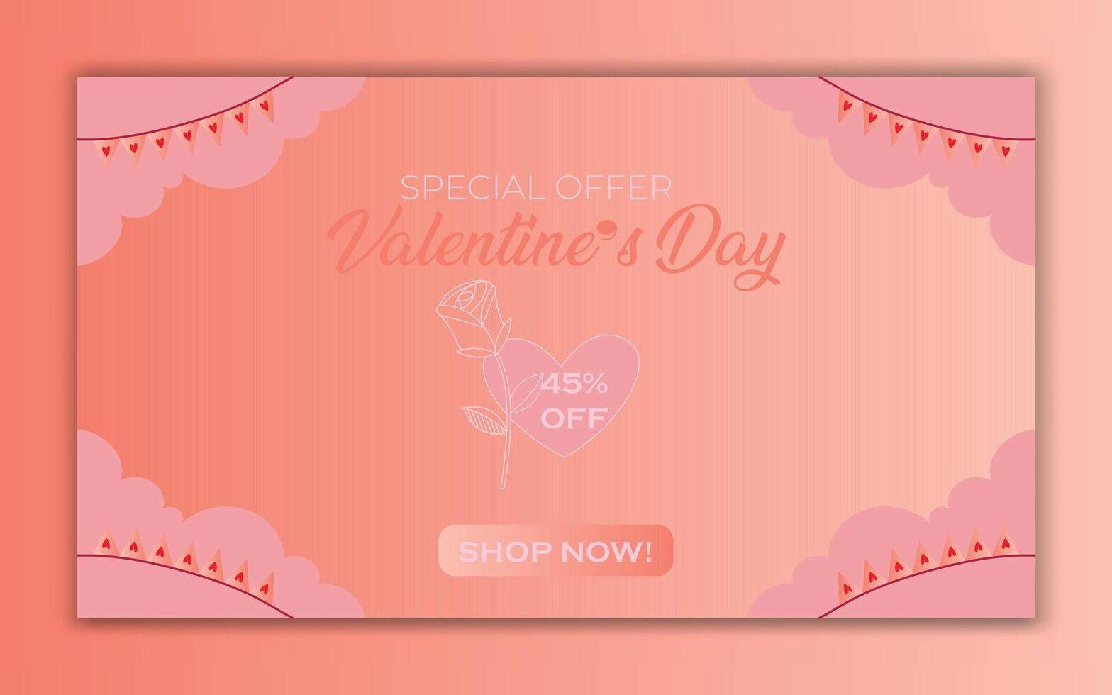 Valentine's Day Special Offer Banner Template vector
