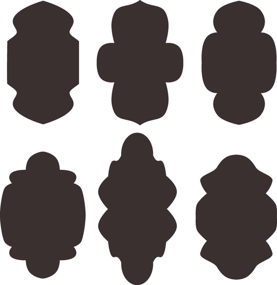 Collection of unique decorative shapes silhouette perfect for graphic design, logos, or artistic projects. Versatile and stylish shapes enhance creativity. vector