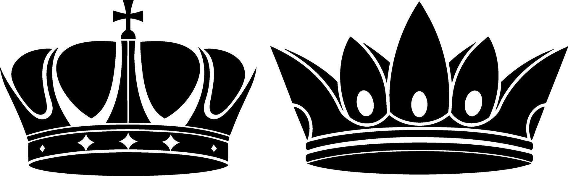 King Queen Crown Symbols crown icon, king or queen crown symbol sketch, fellow crowned logo heads tiara,Royal head accessories silhouette art illustration vector