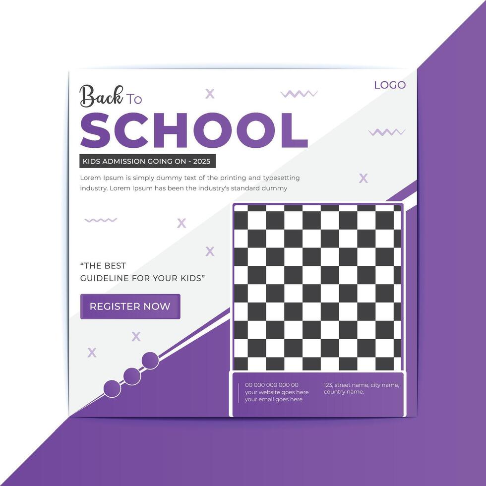 Back to school social media post design template vector