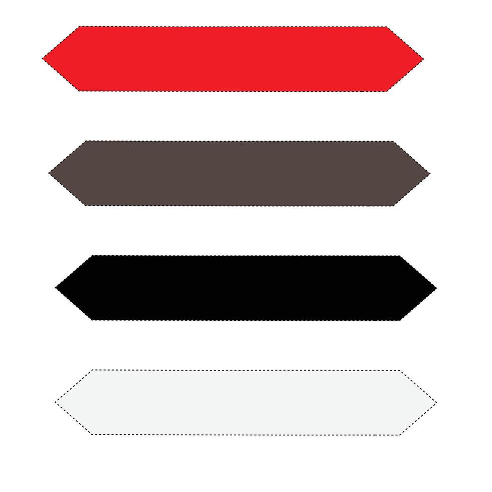 Colored Arrow Shape Set on white background vector