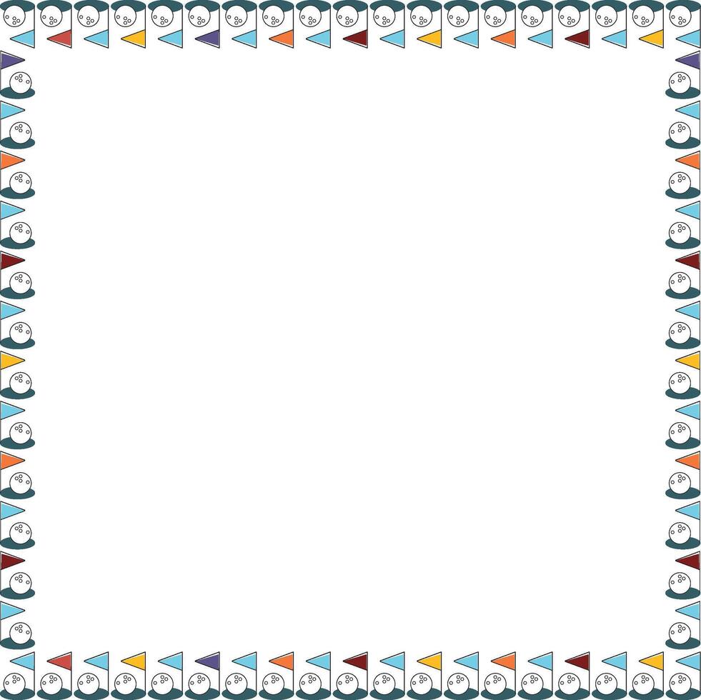 Vintage golf trading card square frame. Golf gaming elements on white background border vector