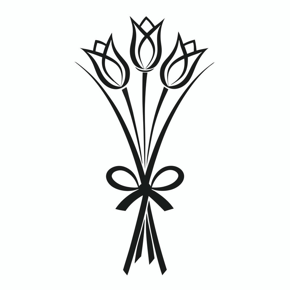 Modern Floral Pattern Designs Black and White Illustrations. vector