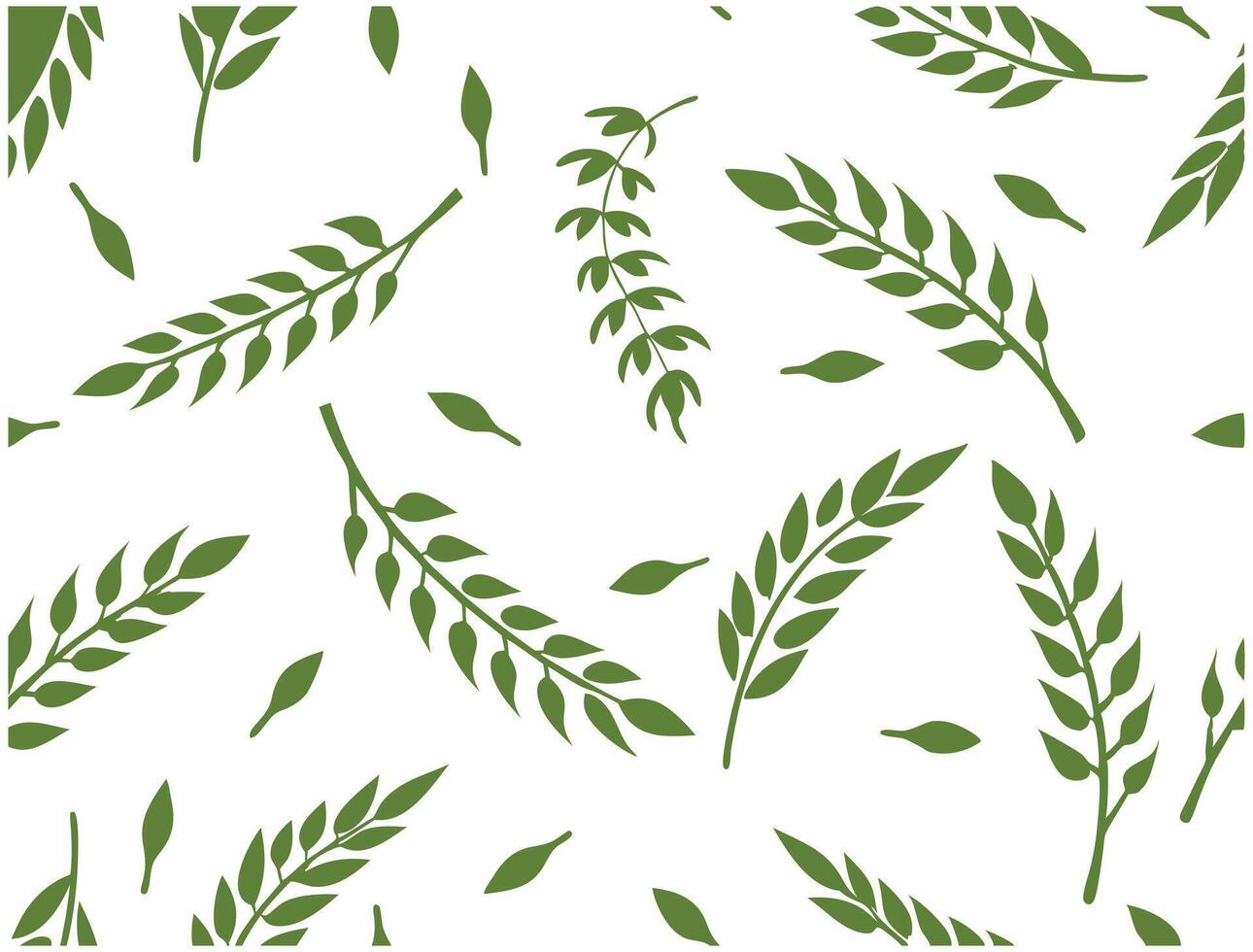 Leaf Pattern Green and White Stylized Icon Designs. vector