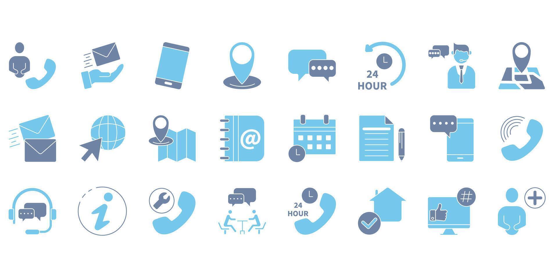 Contact. Set of editable stroke icons.Set of Contact. vector