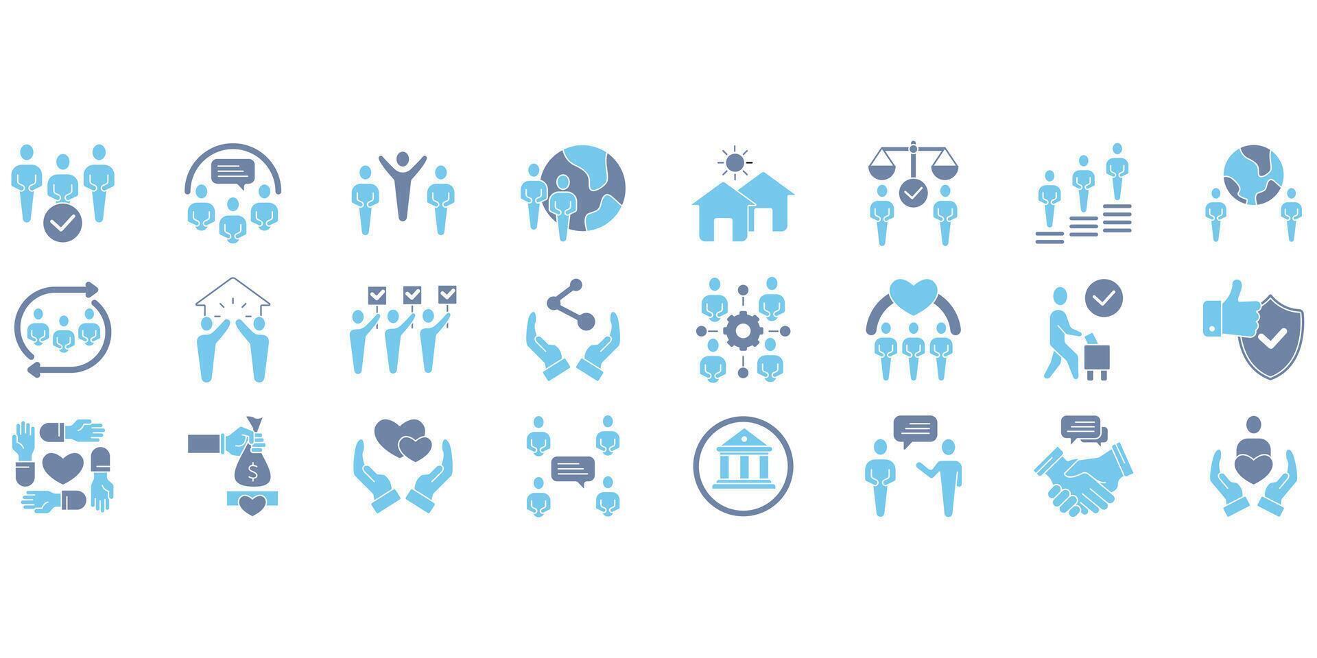 Community . Set of editable stroke icons.Set of Community. vector
