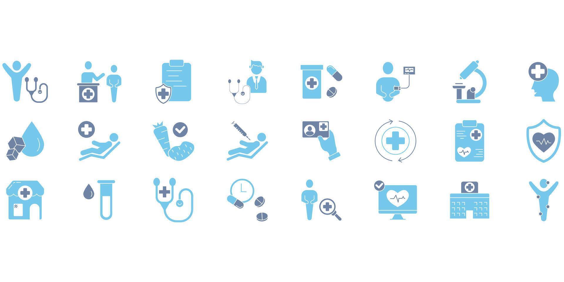 Health checkup . Set of editable stroke icons.Set of Health checkup. vector