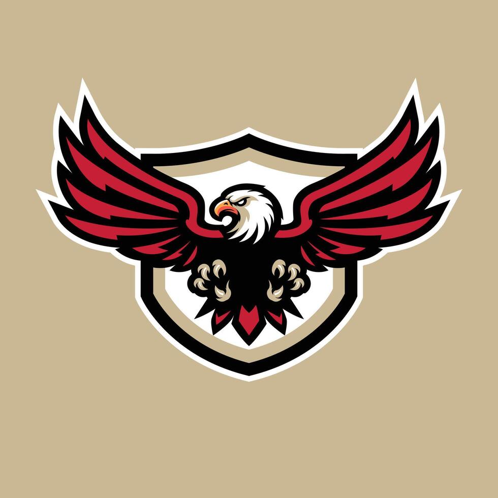 Logo of Majestic Bald Eagle Spreading its Wings Inside a Shield vector