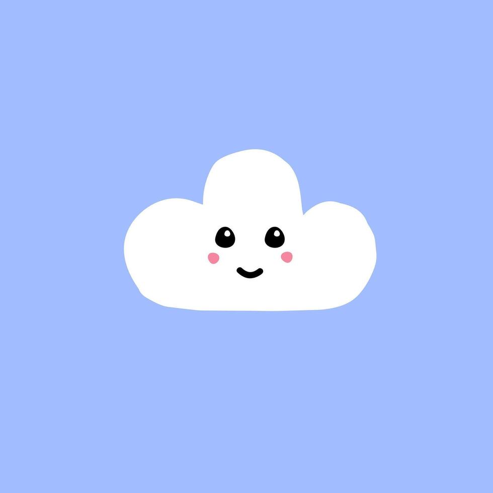 Hand drawn cloud with face vector