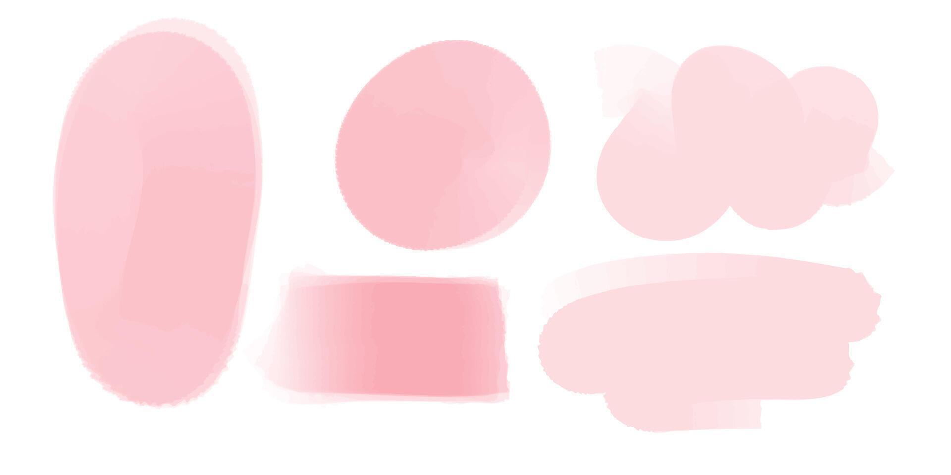 Pink watercolor hearts form a seamless repeating template. Artistic textured spots in a heart shape, hand-drawn with brush strokes, create a cute and endless chaotic doodle background. vector