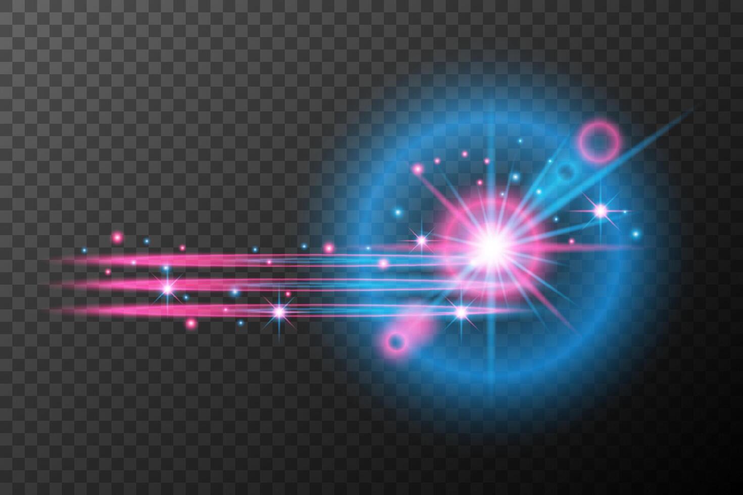 a glowing blue and pink star with a burst of light vector