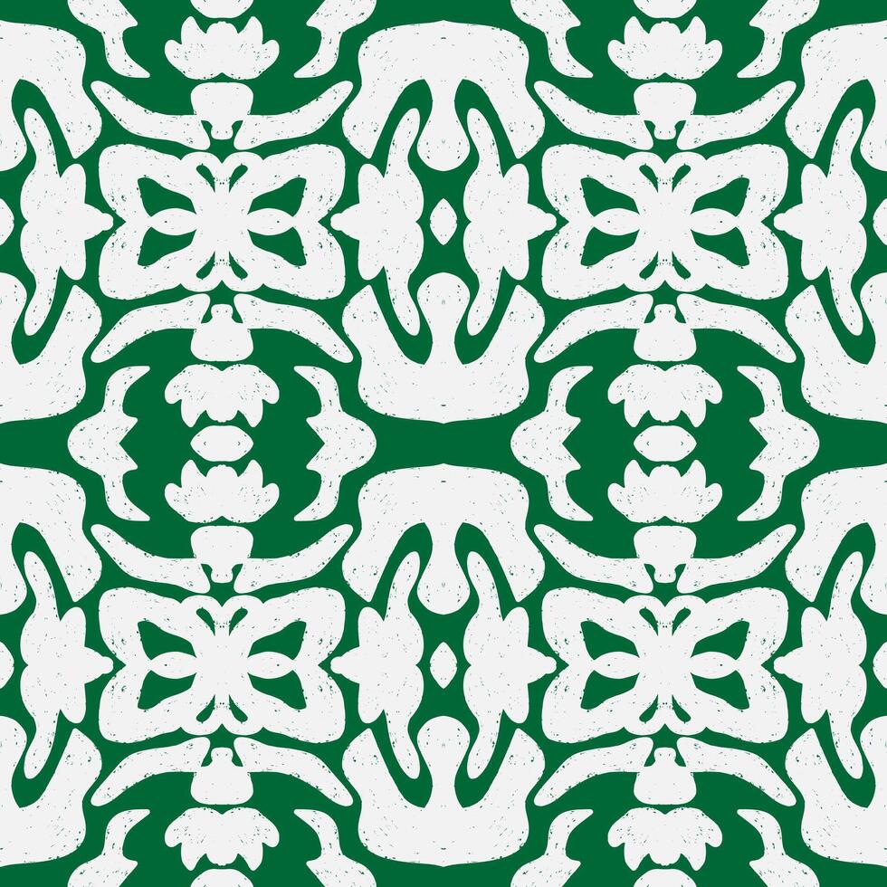 a green and white, pattern with flowers vector