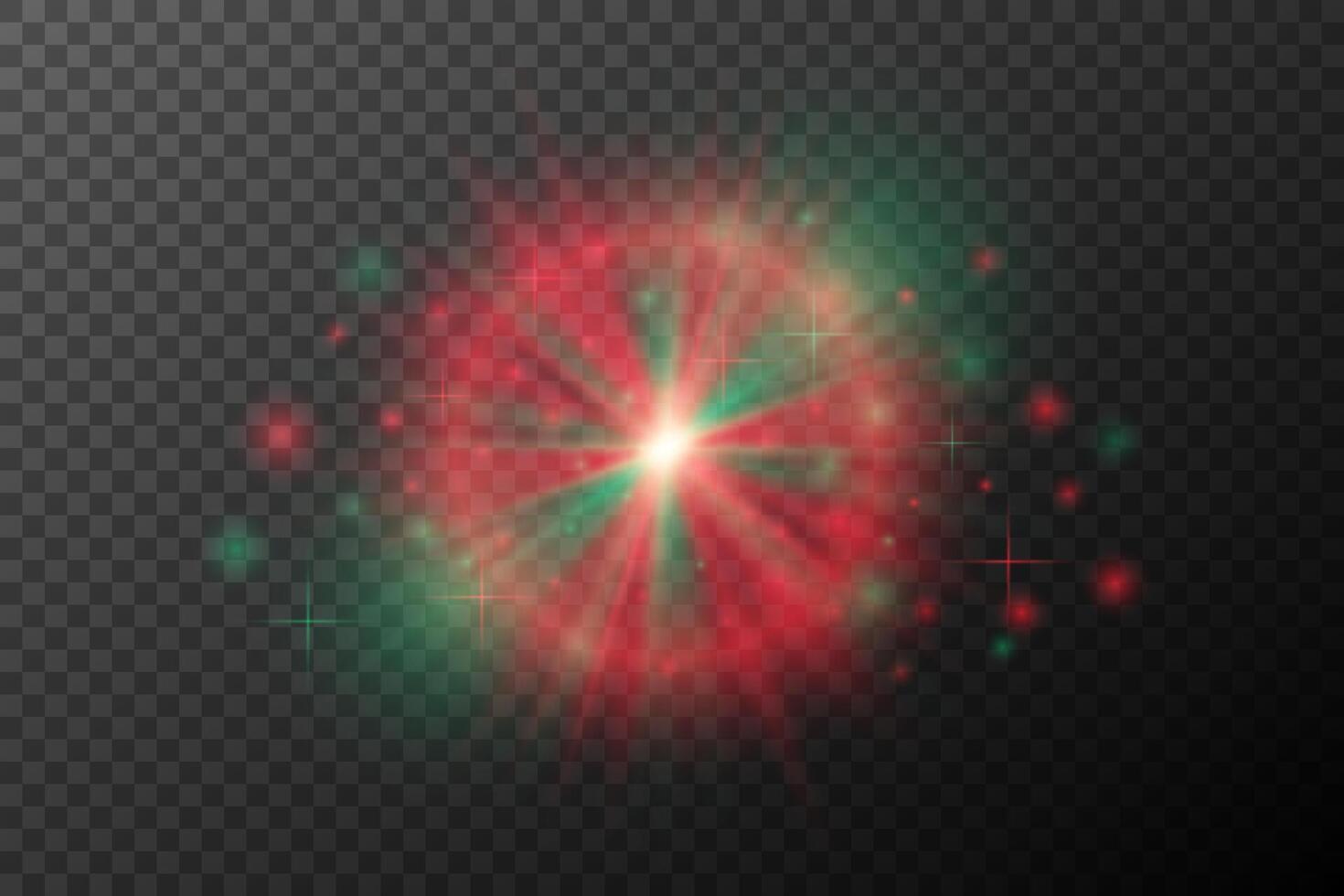 a red and green light burst on background vector