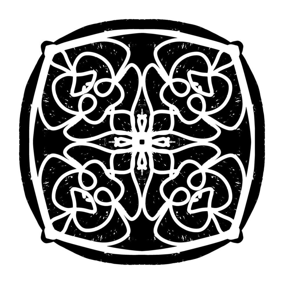 a black and white celtic design in the shape of a square vector