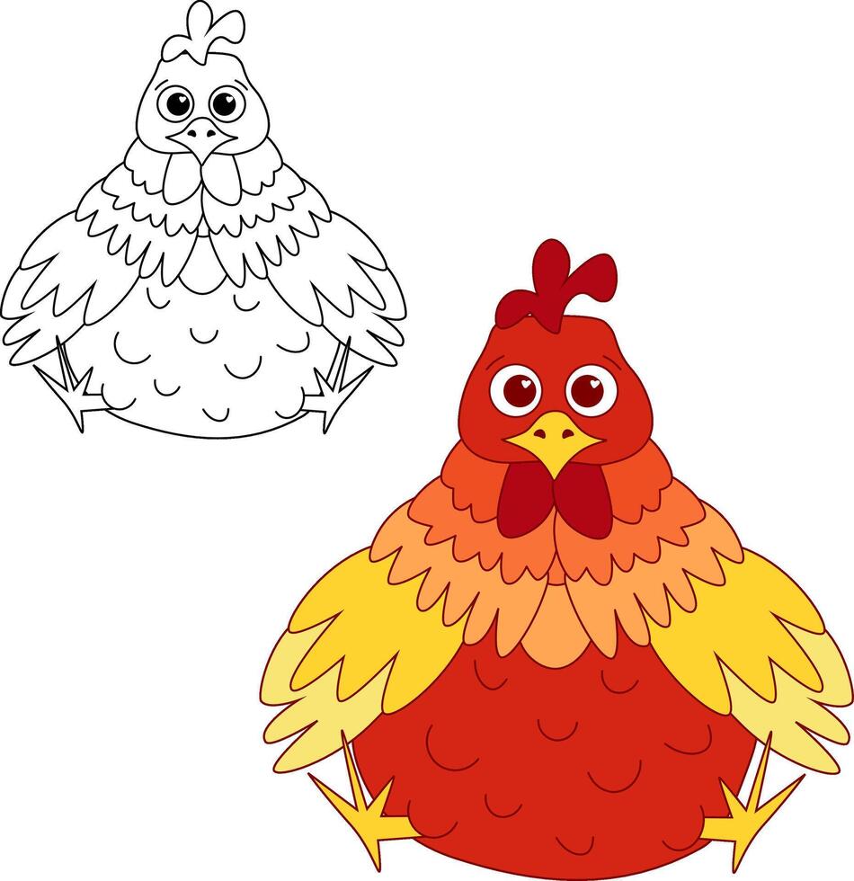 Graphic line character rooster mascot. China new year 2029 mascot vector