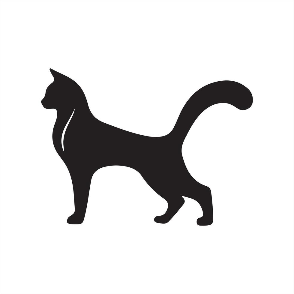 black cat silhouette on a white background vector