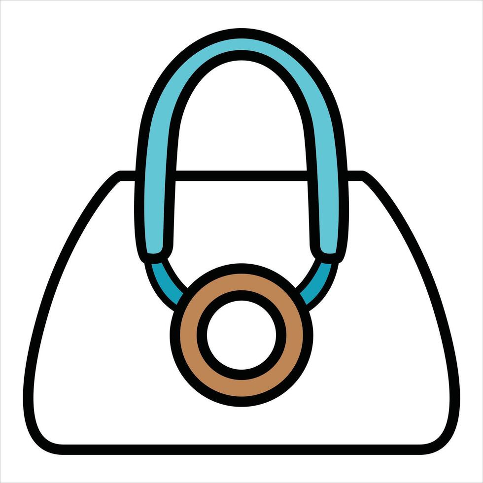 Hand Drawing of White Bag with Minimalist and Chic Details vector