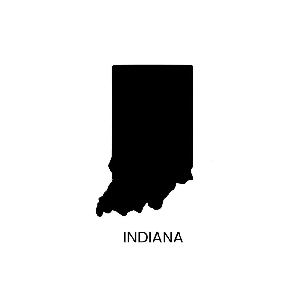 Indiana map silhouette illustration. vector