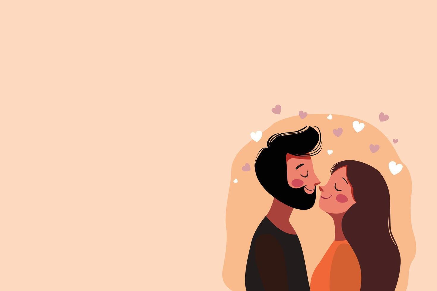 Romantic love and Valentine Day concept with copy space for greeting cards and design vector