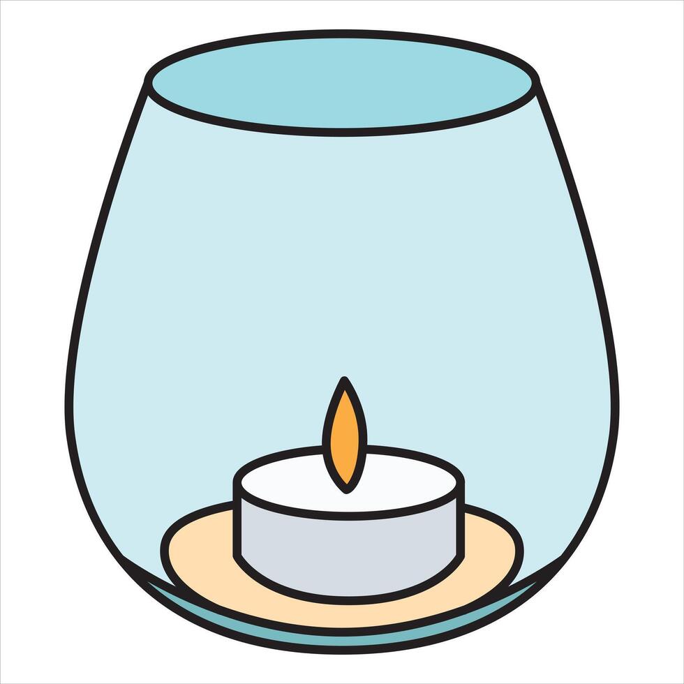 Candle in Glass with Warm and Inviting Details vector