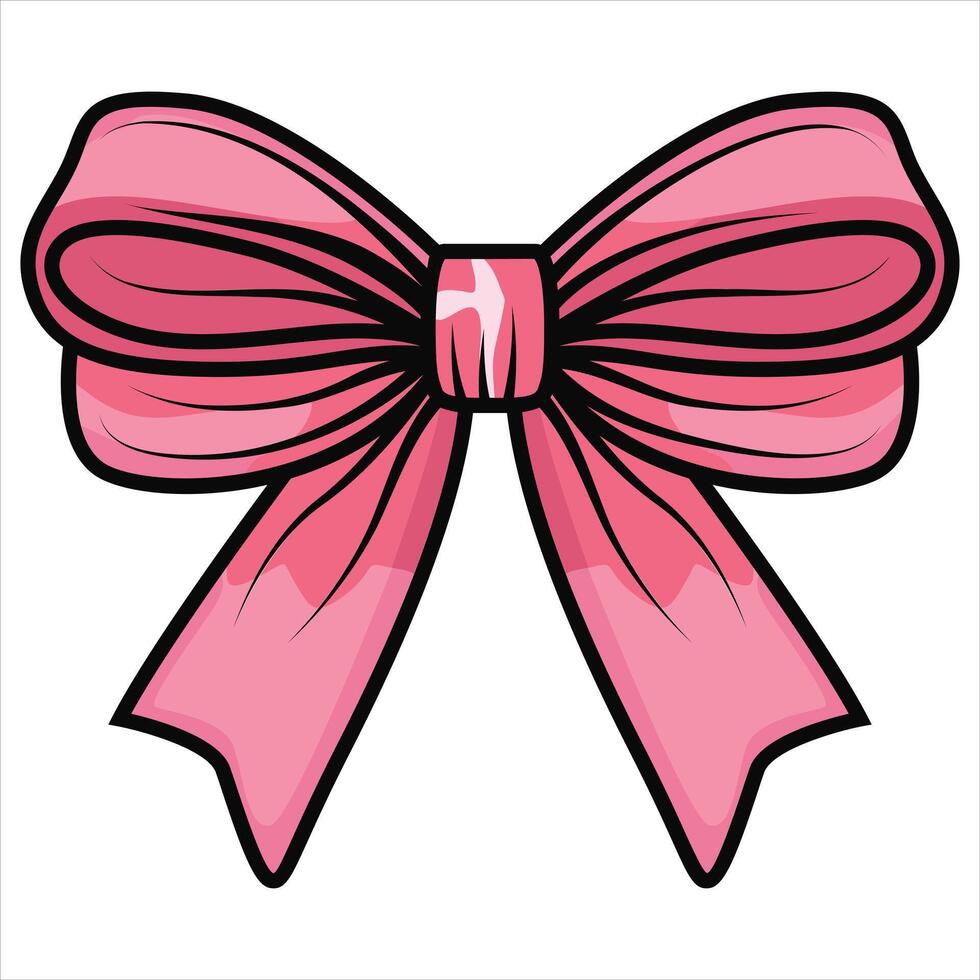 Beautiful Pink Bow with Elegant and Delicate Features vector