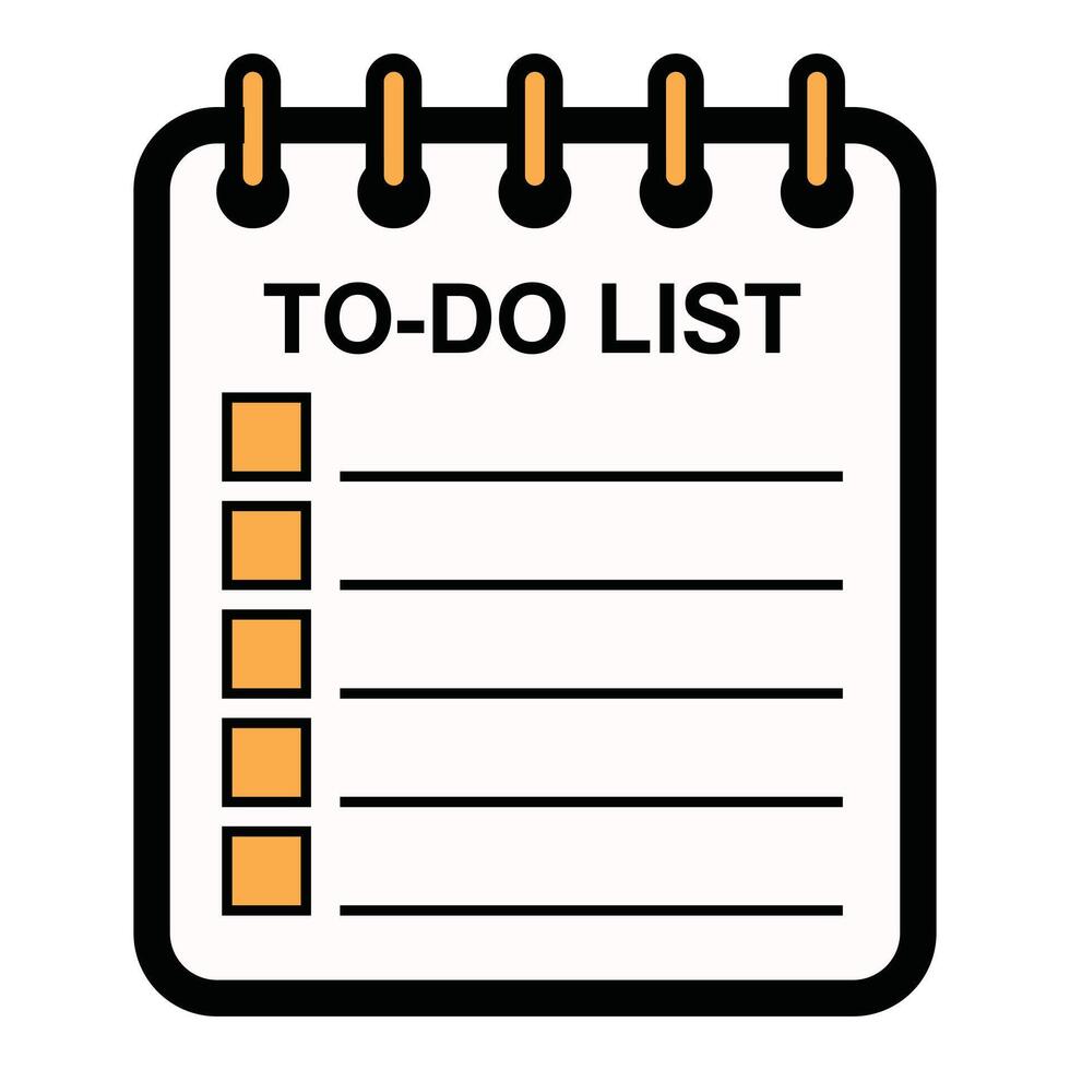 Hand Drawing of Yellow To-Do List with Neat and Organized Design vector