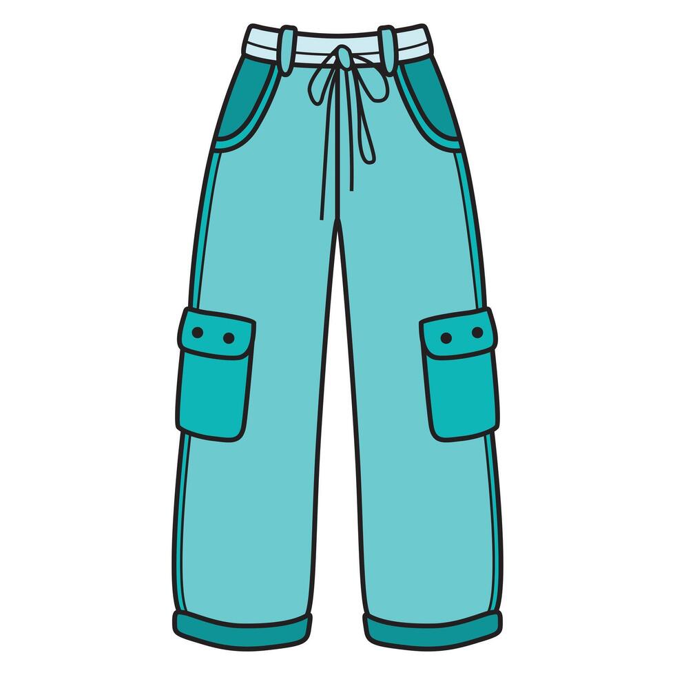 Hand Drawing of Autumn Pants with Cozy and Stylish Details vector