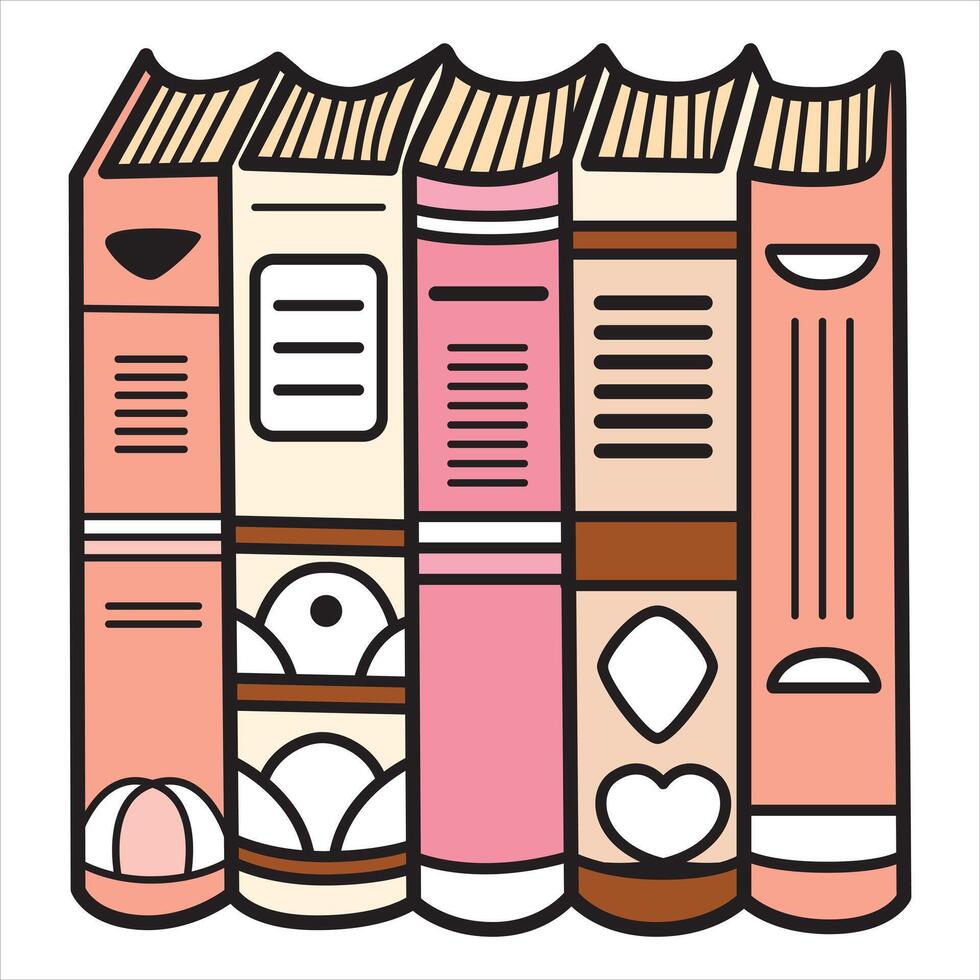 Books with Detailed and Classic Features vector
