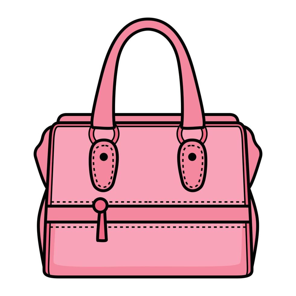Hand Drawing of Pink Bag with Chic Design vector