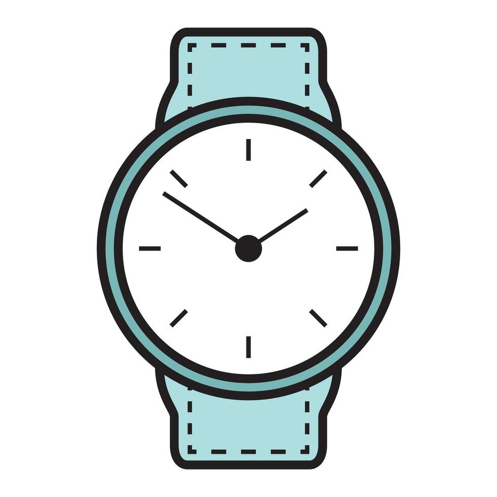 Hand Drawing of Blue Hand Watch with Elegant and Timeless Design vector