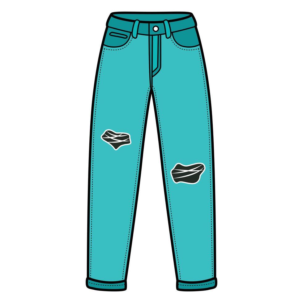 Modern Blue Jeans with Casual and Trendy Style vector