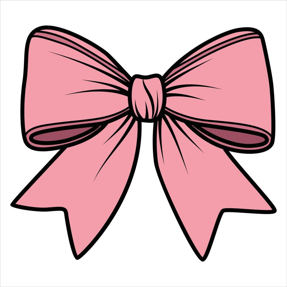 Light Pink Bow with Elegant and Delicate Features vector