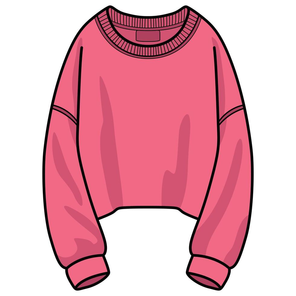 Hand Drawing of Stylish Pink Sweater with Cozy and Trendy Details vector