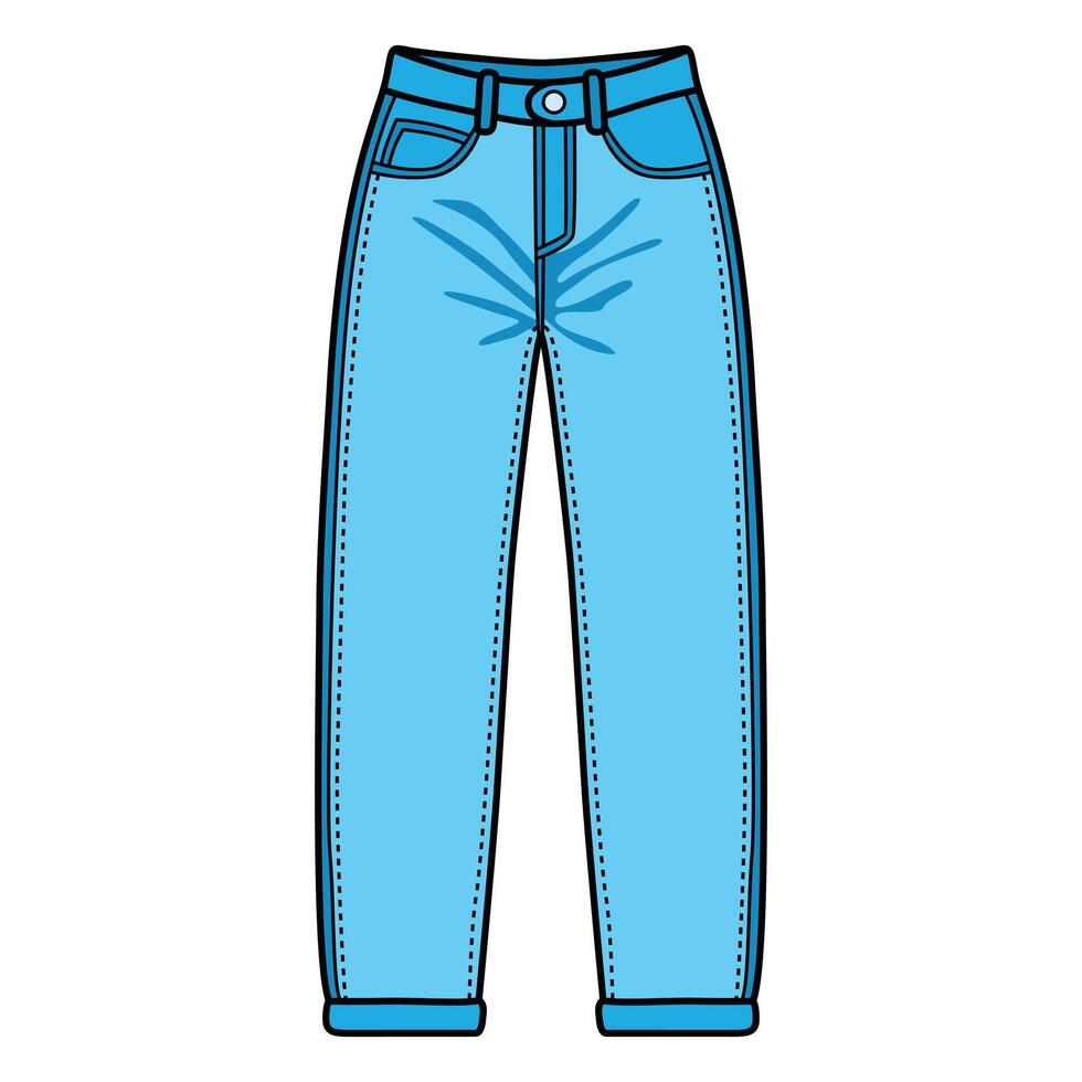 Light Blue Jeans with Casual and Trendy Style vector