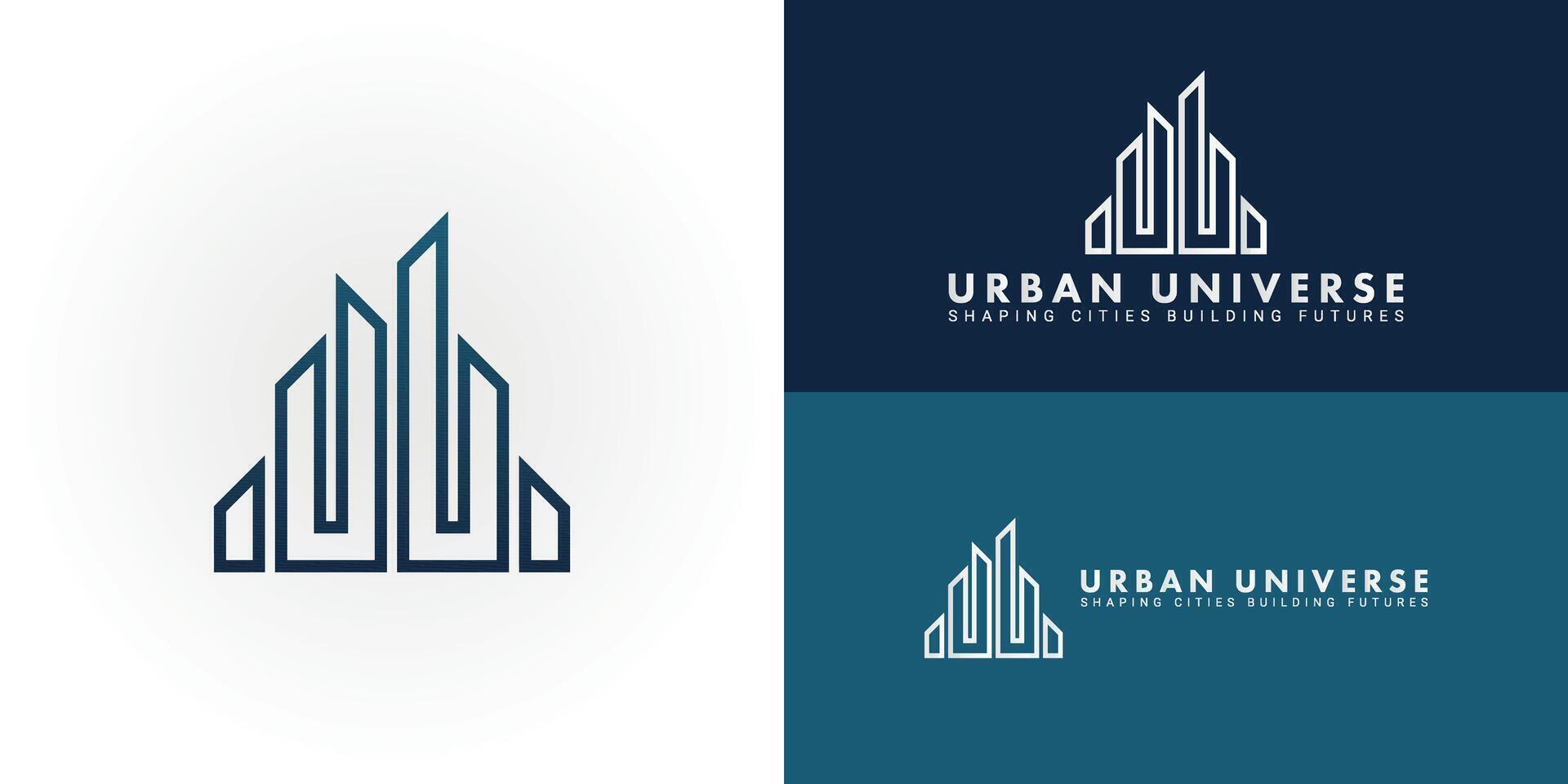 The dynamic logo design features the initials UU creatively integrated into a stylized representation of a cityscape, creating a unique symbol that evokes a sense of growth, progress, and urbanism vector
