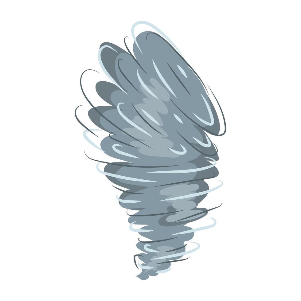 Tornado swirl in flat design. Disaster fast vortex, bad storm weather. illustration isolated. vector