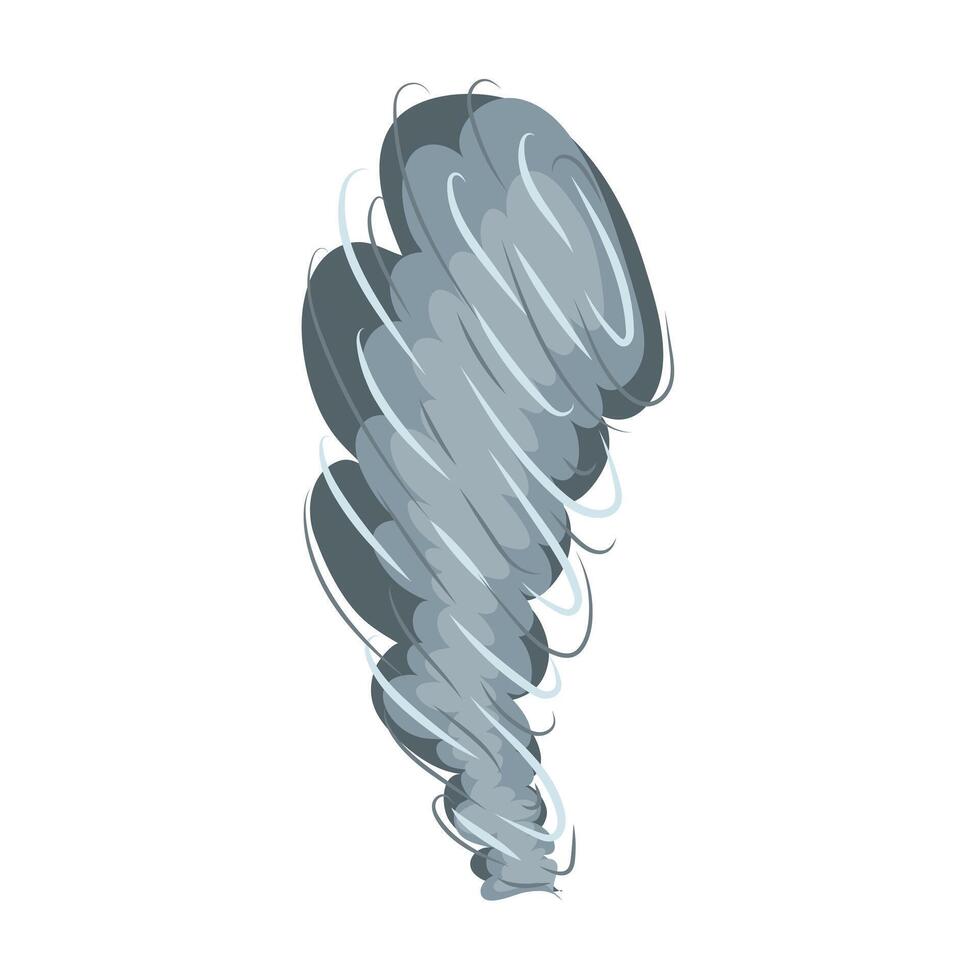 Tornado swirl in flat design. Strength storm vortex with danger energy. illustration isolated. vector