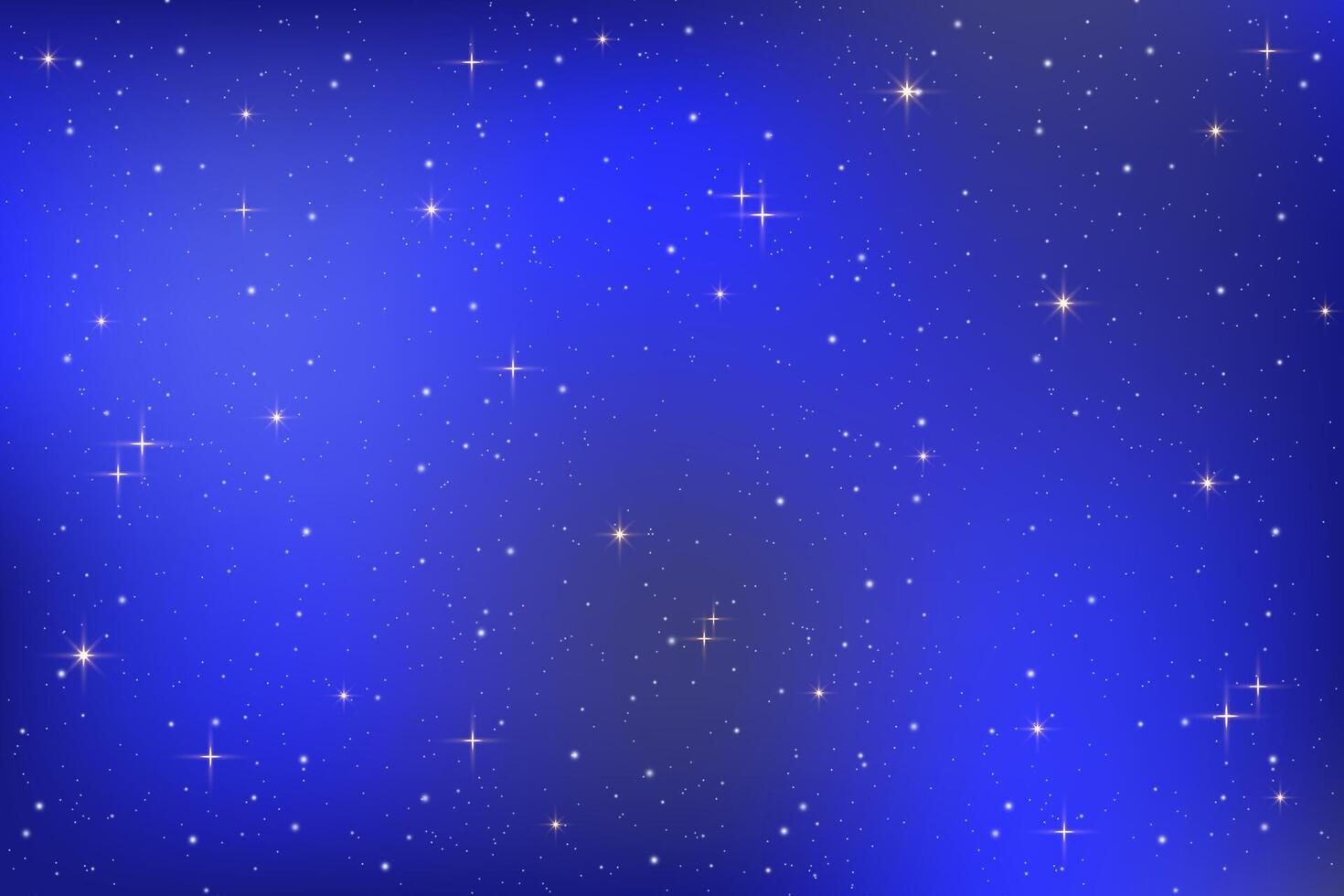 Dark blue night sky illustration with shining stars, glowing constellations, celestial patterns, and magic cosmic sparkles. design is a perfect astronomy-inspired wallpaper or backdrop. vector