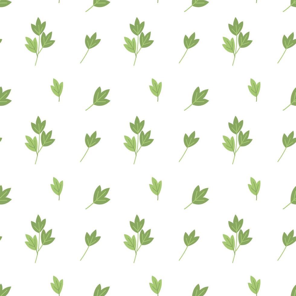 Green branches pattern. Spring leaves seamless floral pattern for textile vector