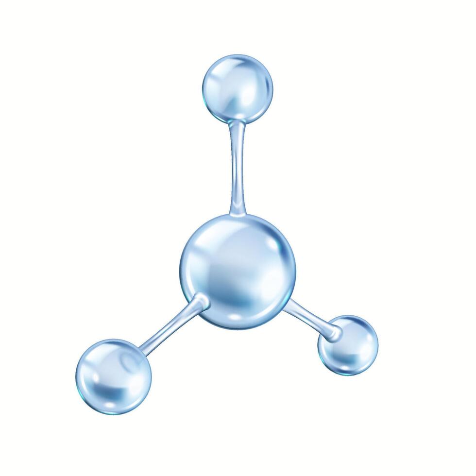Collagen molecule for scientific purpose realistic illustration. Protein molecular structure for skin 3d object on white background vector